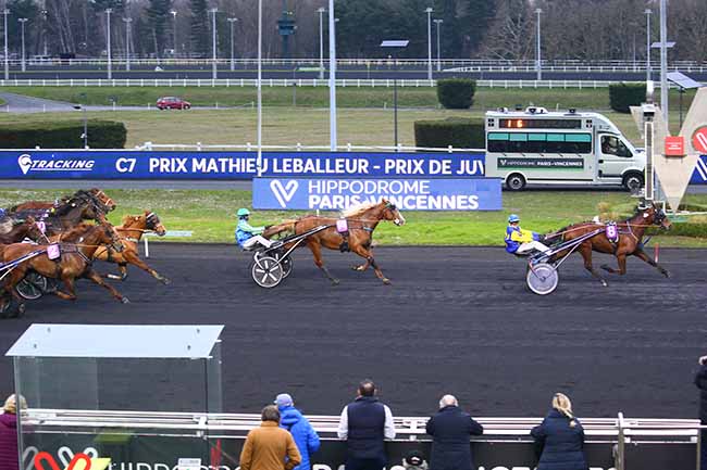Photo d'arrivée de la course pmu PRIX MATHIEU LEBALLEUR - PRIX DE JUVIGNY à PARIS-VINCENNES le Jeudi 10 février 2022