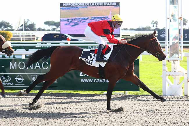 Photo d'arrivée de la course pmu PRIX DE LA MEDITERRANEE à CAGNES-SUR-MER le Vendredi 11 février 2022