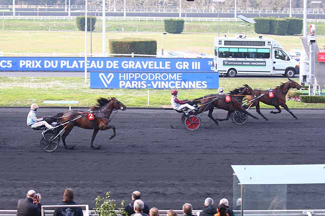 Photo d'arrivée de la course pmu PRIX DU PLATEAU DE GRAVELLE à PARIS-VINCENNES le Samedi 5 mars 2022