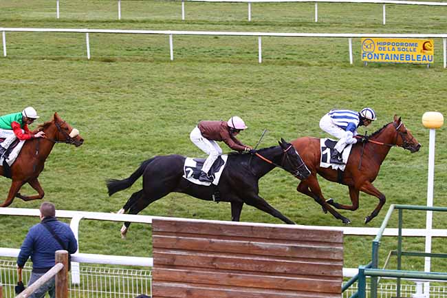 Photo d'arrivée de la course pmu PRIX DU ROCHER DE BOULIGNY à FONTAINEBLEAU le Vendredi 11 mars 2022