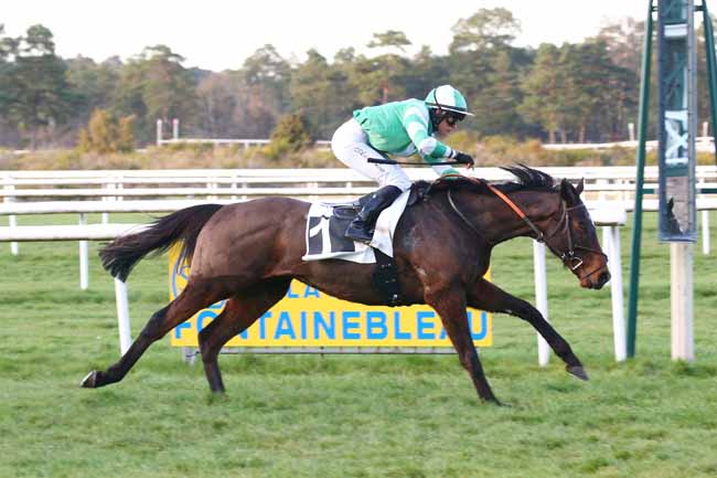 Photo d'arrivée de la course pmu PRIX DE LA FORET DES TROIS PIGNONS à FONTAINEBLEAU le Vendredi 18 mars 2022