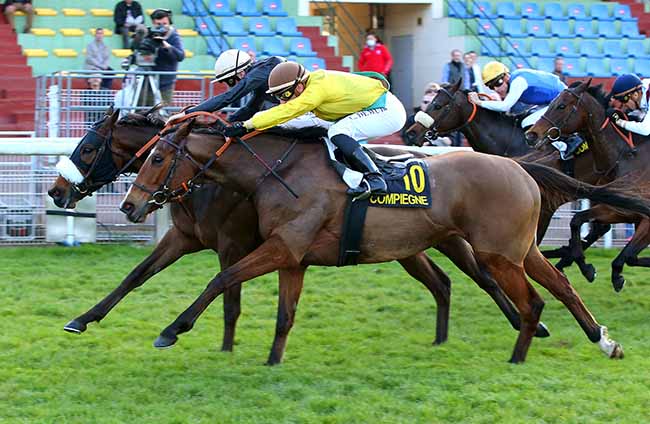 Photo d'arrivée de la course pmu PRIX DE LA FORET DE COMPIEGNE à COMPIEGNE le Lundi 21 mars 2022