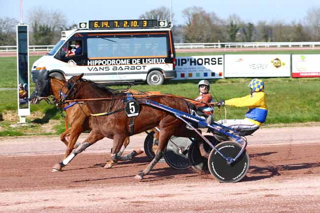 Photo d'arrivée de la course pmu PRIX COMMUNAUTE D'AGGLOMERATION LISIEUX à LISIEUX le Mercredi 23 mars 2022