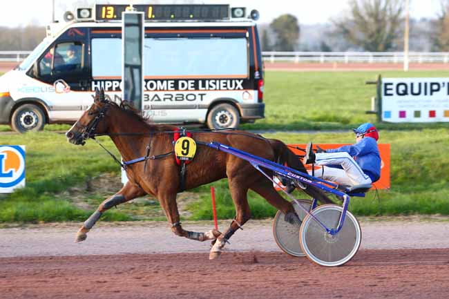 Photo d'arrivée de la course pmu PRIX DU CREDIT AGRICOLE NORMANDIE à LISIEUX le Mercredi 23 mars 2022