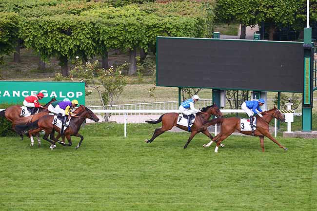 Photo d'arrivée de la course pmu PRIX CALANDRIA à SAINT CLOUD le Dimanche 8 mai 2022