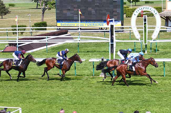 Photo d'arrivée de la course pmu PRIX DE LA LAUNETTE à COMPIEGNE le Lundi 9 mai 2022