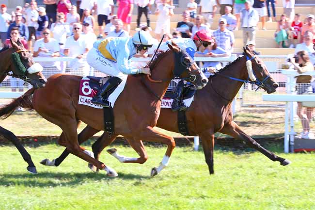 Photo d'arrivée de la course pmu PRIX REVE LA BOUTIQUE (PRIX DE SAINT-LEGER-DUBOSQ) à CLAIREFONTAINE le Vendredi 15 juillet 2022