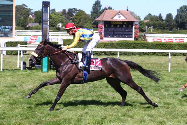 Photo d'arrivée de la course pmu PRIX IDAC INTERPROFESSION DES APPELLATIONS CIDRICOLES (PRIX DES POIRIERS) à CLAIREFONTAINE le Vendredi 5 août 2022