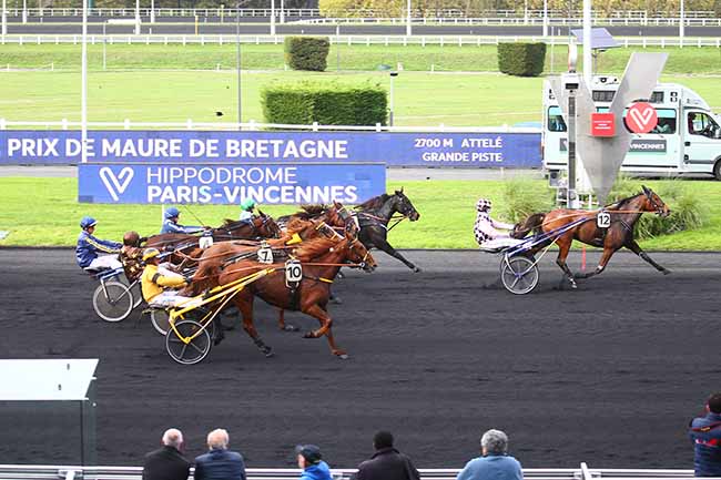 Photo d'arrivée de la course pmu PRIX DE MAURE DE BRETAGNE à PARIS-VINCENNES le Lundi 7 novembre 2022