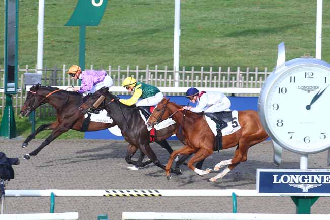 Photo d'arrivée de la course pmu PRIX DE L'ALLEE SANS SOUCI à CHANTILLY le Samedi 26 novembre 2022