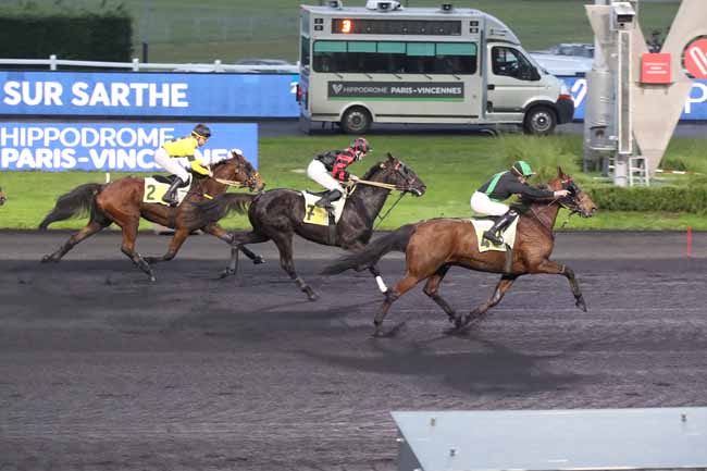 Photo d'arrivée de la course pmu PRIX DE SABLE-SUR-SARTHE à PARIS-VINCENNES le Lundi 5 décembre 2022