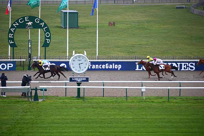 Photo d'arrivée de la course pmu PRIX DE LA PISTE SEA BIRD à CHANTILLY le Mardi 6 décembre 2022