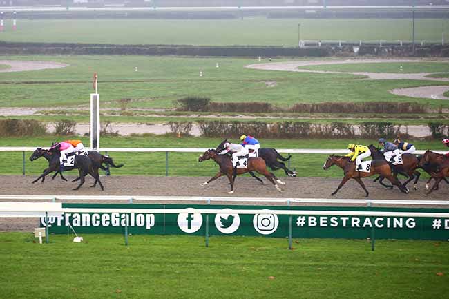 Photo d'arrivée de la course pmu PRIX DU JARDIN DU TRIPOT à DEAUVILLE le Jeudi 22 décembre 2022