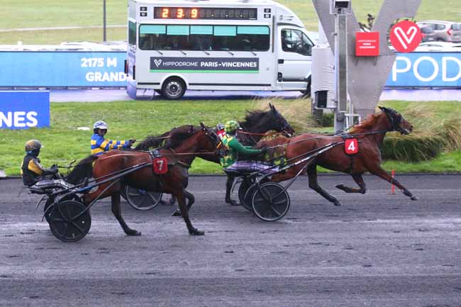 Photo d'arrivée de la course pmu PRIX D'EVIAN à PARIS-VINCENNES le Samedi 14 janvier 2023