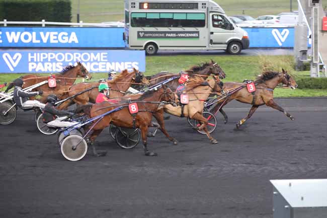 Photo d'arrivée de la course pmu PRIX DE WOLVEGA à PARIS-VINCENNES le Jeudi 26 janvier 2023