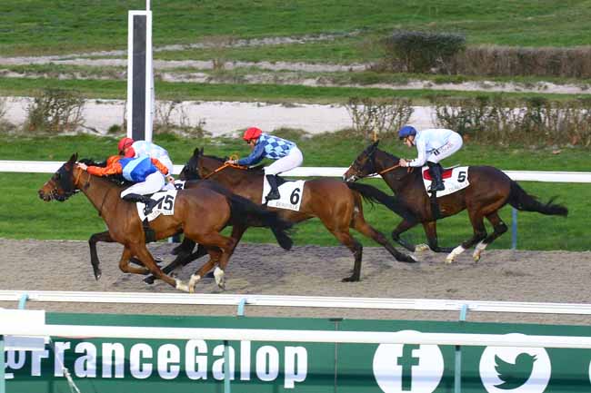 Photo d'arrivée de la course pmu PRIX DU CHENE D'ALLOUVILLE à DEAUVILLE le Vendredi 3 février 2023