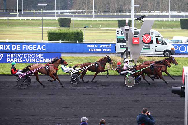 Photo d'arrivée de la course pmu PRIX DE FIGEAC à PARIS-VINCENNES le Samedi 4 février 2023