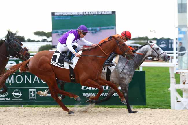 Photo d'arrivée de la course pmu PRIX DU PLATEAU DE CAUSSOLS à CAGNES-SUR-MER le Lundi 27 février 2023