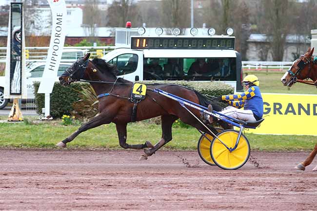 Photo d'arrivée de la course pmu GRAND NATIONAL DU TROT à AMIENS le Mercredi 8 mars 2023