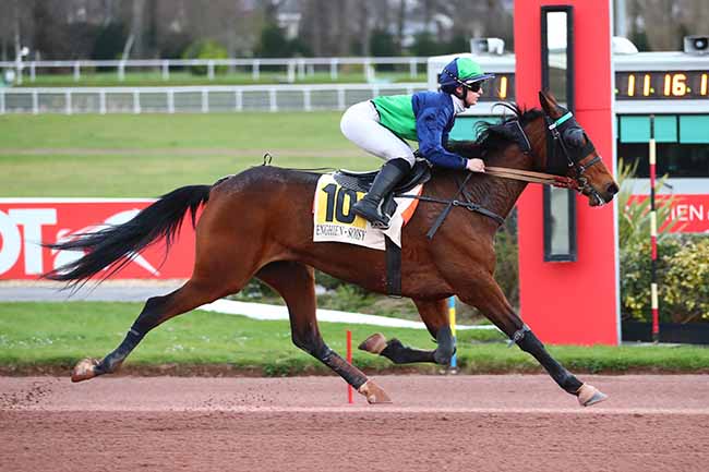 Photo d'arrivée de la course pmu PRIX DU PONT DE GRENELLE à ENGHIEN le Mardi 28 mars 2023
