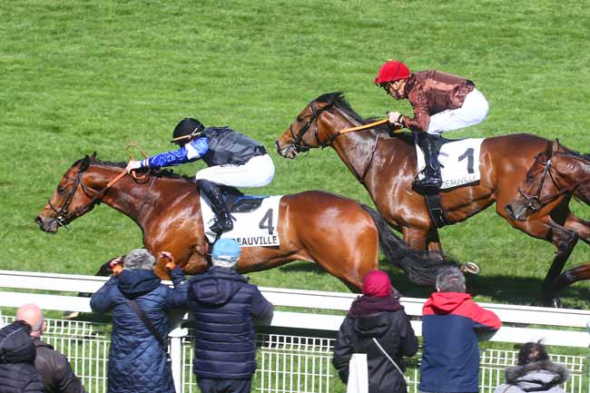 Photo d'arrivée de la course pmu PRIX DJEBEL à DEAUVILLE le Jeudi 6 avril 2023