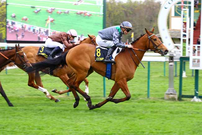 Photo d'arrivée de la course pmu PRIX HIPPOMENE à COMPIEGNE le Mercredi 19 avril 2023