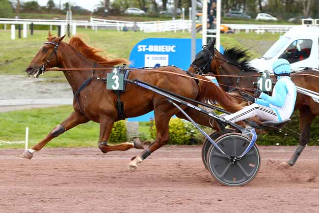 Photo d'arrivée de la course pmu PRIX DE LA VILLE DE SAINT-BRIEUC à SAINT BRIEUC le Mercredi 26 avril 2023