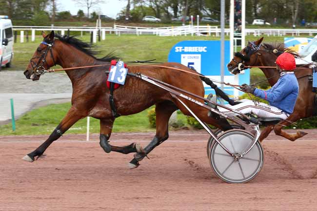 Photo d'arrivée de la course pmu PRIX GROUPAMA à SAINT BRIEUC le Mercredi 26 avril 2023