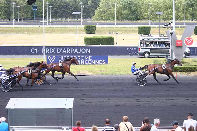 Photo d'arrivée de la course pmu PRIX D'ARPAJON à PARIS-VINCENNES le Samedi 10 juin 2023
