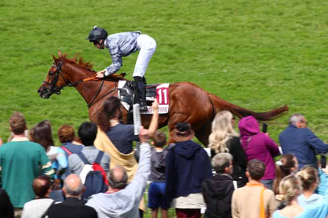 Photo d'arrivée de la course pmu PRIX DU GRAND ORDRE DU TROU NORMAND - CALVADOS CIDRES & POMMEAUX (PRIX DU TREFLE) à CLAIREFONTAINE le Vendredi 4 août 2023