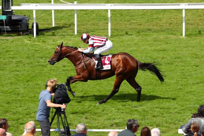 Photo d'arrivée de la course pmu PRIX DE LA CONFRERIE DE LA TERRINE DU PRE-BOCAGE (PRIX DES POIRIERS) à CLAIREFONTAINE le Vendredi 4 août 2023