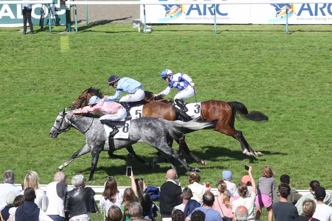 Photo d'arrivée de la course pmu ARC PRIX MAURICE DE GHEEST à DEAUVILLE le Dimanche 6 août 2023