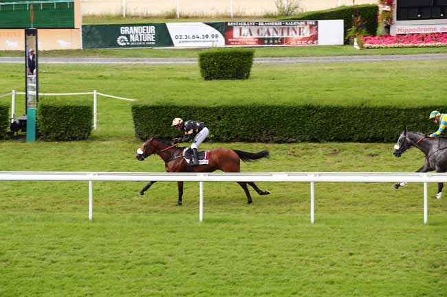 Photo d'arrivée de la course pmu PRIX DE LA VILLE DE TOURGEVILLE à CLAIREFONTAINE le Lundi 7 août 2023