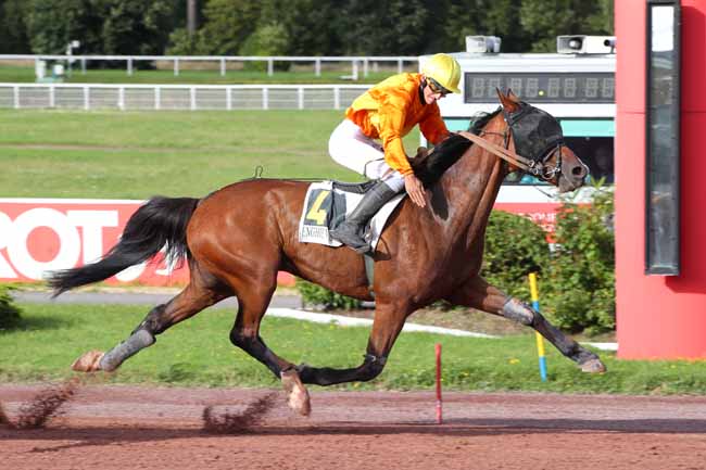 Photo d'arrivée de la course pmu PRIX DE LA PORTE DE PLAISANCE à ENGHIEN le Samedi 12 août 2023