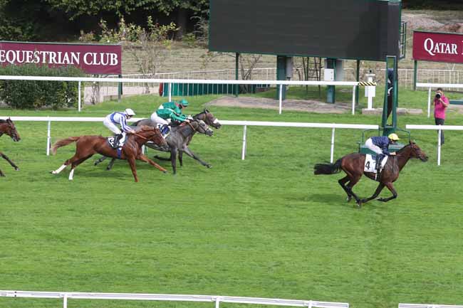 Photo d'arrivée de la course pmu PRIX THOMAS BRYON JOCKEY CLUB DE TURQUIE à SAINT CLOUD le Vendredi 29 septembre 2023