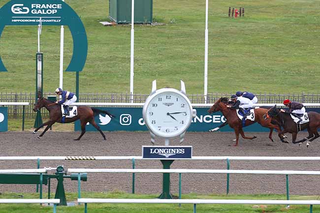 Photo d'arrivée de la course pmu PRIX DE LA CROIX D'ANLEU à CHANTILLY le Jeudi 12 octobre 2023