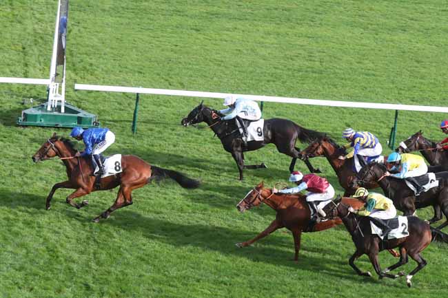 Photo d'arrivée de la course pmu PRIX CASIMIR DELAMARRE - FONDS EUROPEEN DE L'ELEVAGE à LONGCHAMP le Dimanche 15 octobre 2023