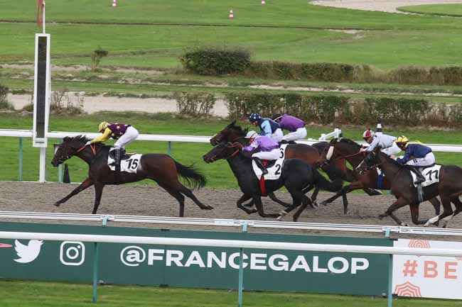 Photo d'arrivée de la course pmu PRIX DE LA FORET DE CINGLAIS à DEAUVILLE le Jeudi 19 octobre 2023