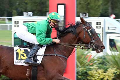 Photo d'arrivée de la course pmu PRIX DE LA PORTE SAINT-DENIS à ENGHIEN le Jeudi 19 octobre 2023
