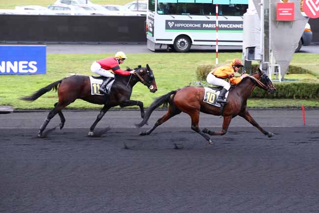 Photo d'arrivée de la course pmu PRIX DE SAVIGNY-SUR-BRAYE à PARIS-VINCENNES le Jeudi 9 novembre 2023