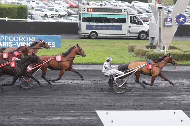 Photo d'arrivée de la course pmu PRIX DE CHAMBORD à PARIS-VINCENNES le Dimanche 21 janvier 2024