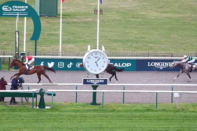 Photo d'arrivée de la course pmu PRIX DE LA ROUTE DES GRANDS CHENES à CHANTILLY le Vendredi 9 février 2024