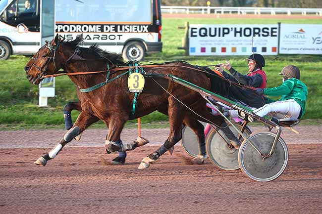 Photo d'arrivée de la course pmu PRIX LARCHER PUBLICITE à LISIEUX le Mercredi 20 mars 2024