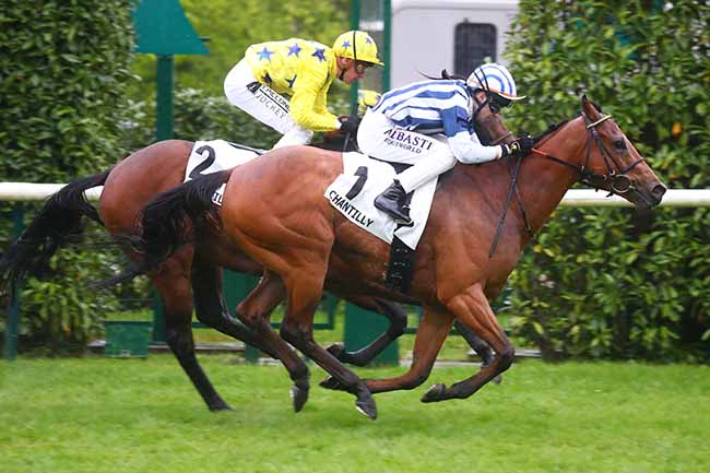 Photo d'arrivée de la course pmu PRIX SERVANNE à CHANTILLY le Jeudi 2 mai 2024