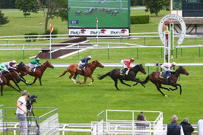 Photo d'arrivée de la course pmu PRIX DE LA FONTAINE ROCH à COMPIEGNE le Vendredi 24 mai 2024