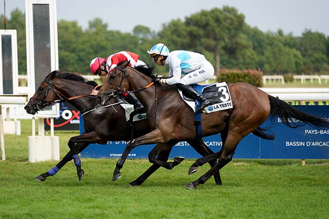 Photo d'arrivée de la course pmu PRIX CAVALASSUR à LA TESTE DE BUCH le Jeudi 27 juin 2024