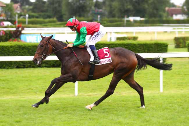 Photo d'arrivée de la course pmu PRIX EXPO ITI.DEBARQ.ET BAT. DE NORMANDIE. - ARCHIVES DEPARTEMENTALE DU CALVADOS (PRIX DES NAIADES) à CLAIREFONTAINE le Samedi 27 juillet 2024