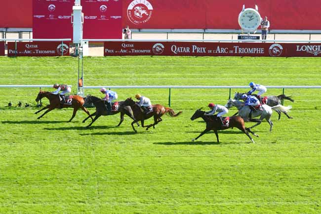 Photo d'arrivée de la course pmu QATAR ARABIAN TROPHY DES JUMENTS (POULICHES 4 ANS) à LONGCHAMP le Samedi 5 octobre 2024