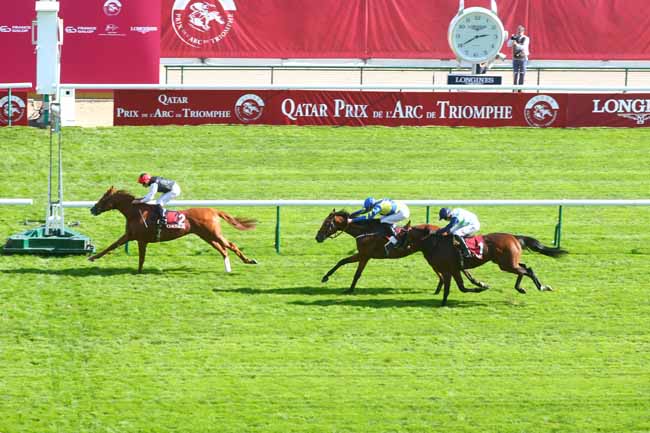 Photo d'arrivée de la course pmu QATAR PRIX DU CADRAN à LONGCHAMP le Samedi 5 octobre 2024