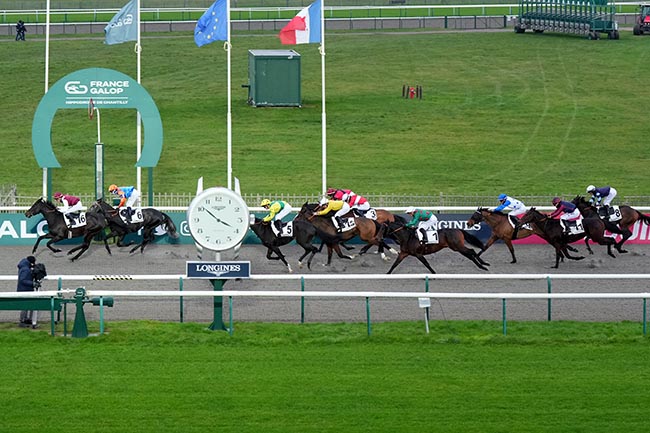 Photo d'arrivée de la course pmu PRIX DE LA PELOUSE AUX YEARLINGS à CHANTILLY le Mardi 10 décembre 2024